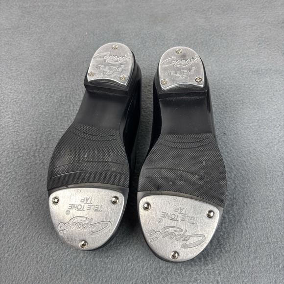 Capezio Tap Shoes Kids/Youth Sz 1 Black Patent Leather Mary Jane Dance Tele Tone - Picture 10 of 10